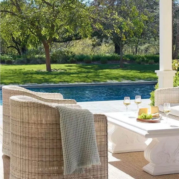 NWT Serena & Lily Beachcomber Cotten Throw Blanket, Fog 50x70 - Picture 3 of 5